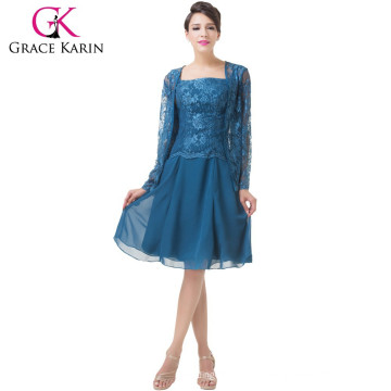 Grace Karin Design mais novo de 2pcs Set Manga comprida Mãe da noiva Lace Dresses 2015 CL6235